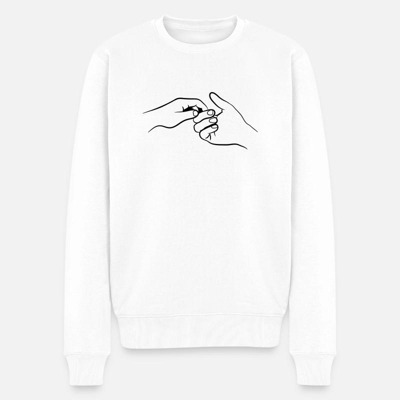 Mains unissant l'amour - Pull Premium bio Homme - blanc