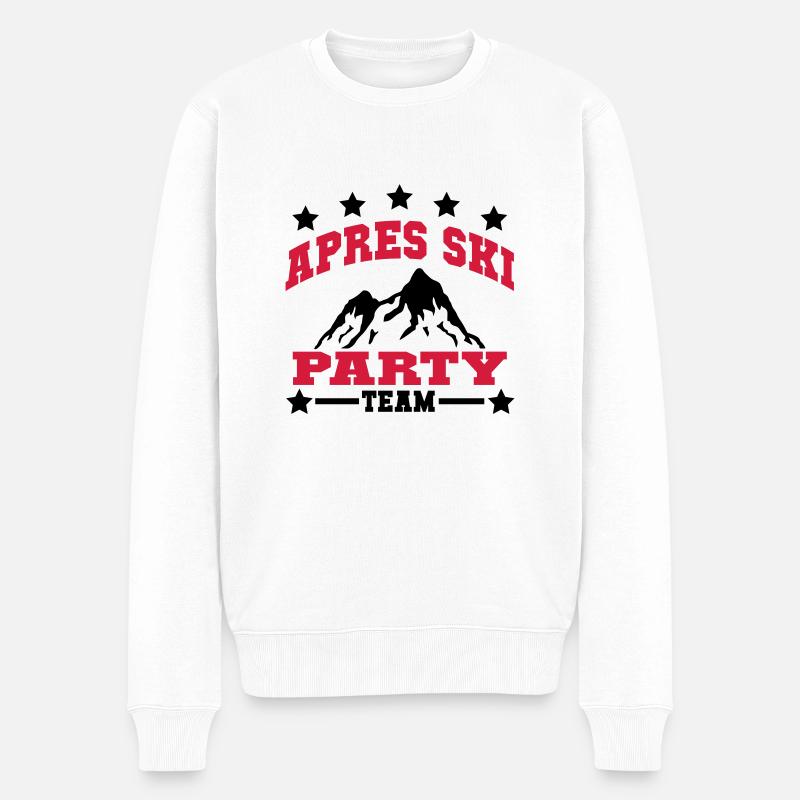 apres_ski_5_2f - Männer Premium Bio Pullover - Weiß