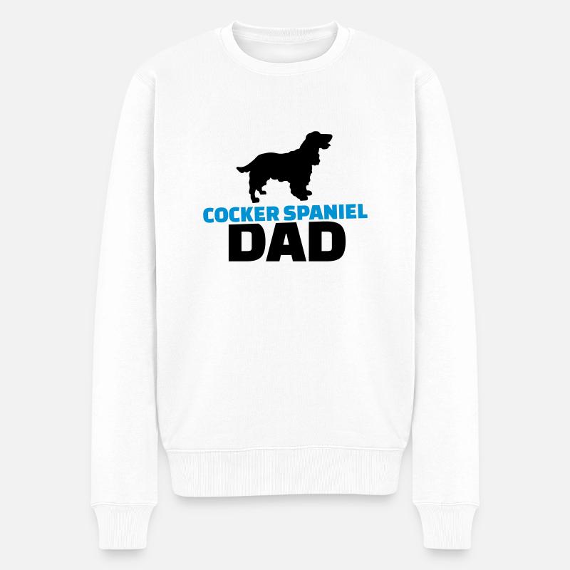 Cocker Spaniel Dad - Pull Premium bio Homme - blanc