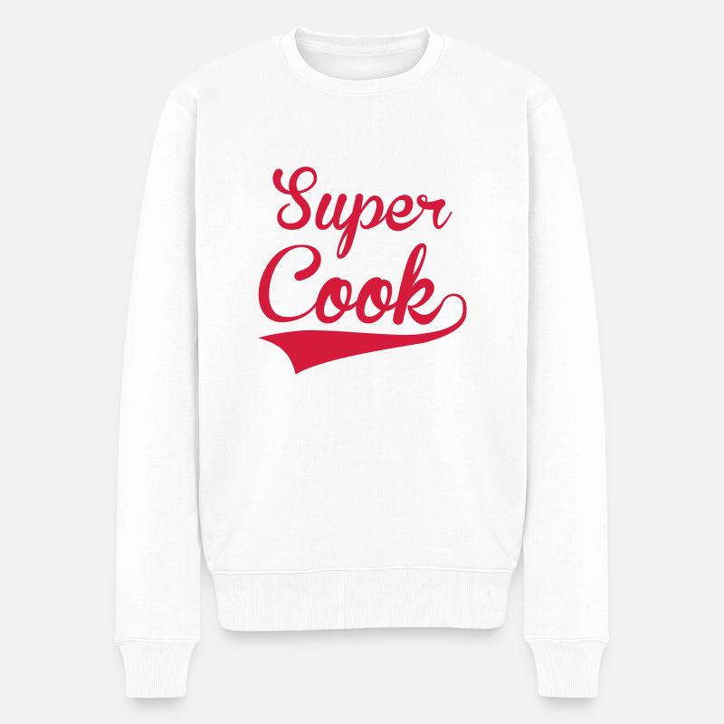 Super Cook - Männer Premium Bio Pullover - Weiß