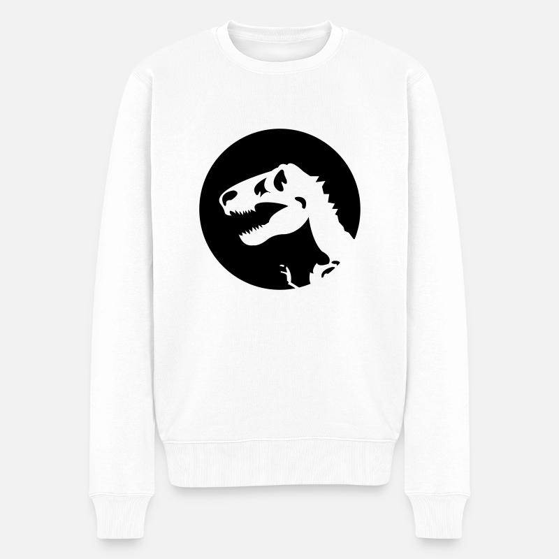 dino_skelett - Pull Premium bio Homme - blanc