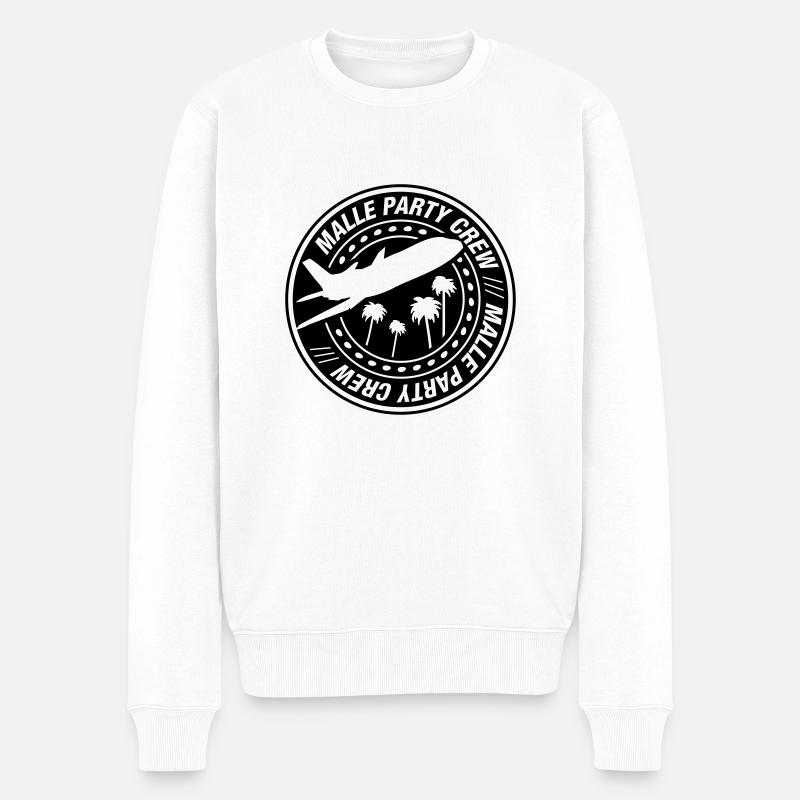 malle_party_crew_zy1 - Männer Premium Bio Pullover - Weiß