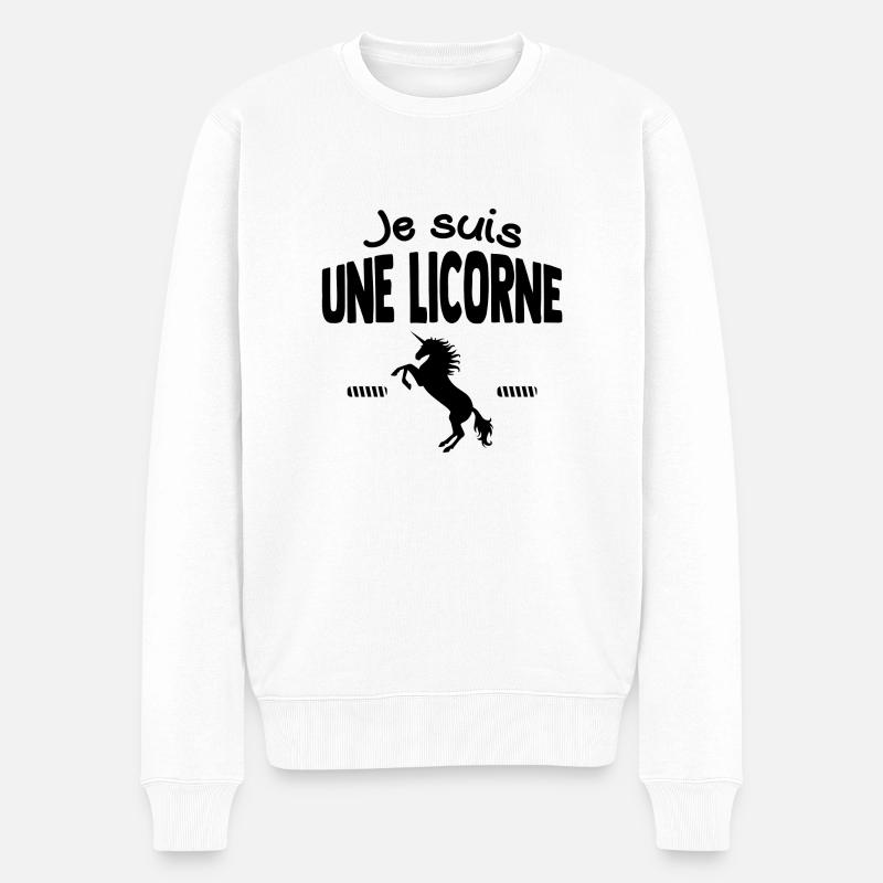 Je suis une licorne - Pull Premium bio Homme - blanc