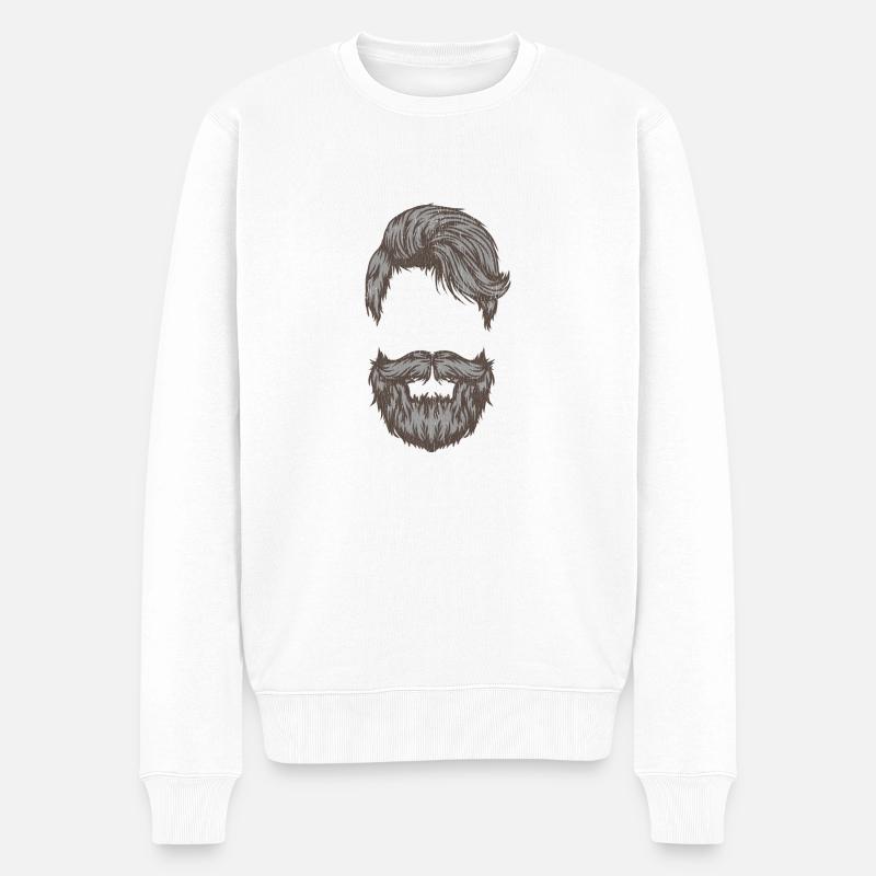 Hipster Man vintage - Männer Premium Bio Pullover - Weiß