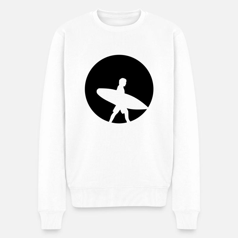 Surfer - Männer Premium Bio Pullover - Weiß
