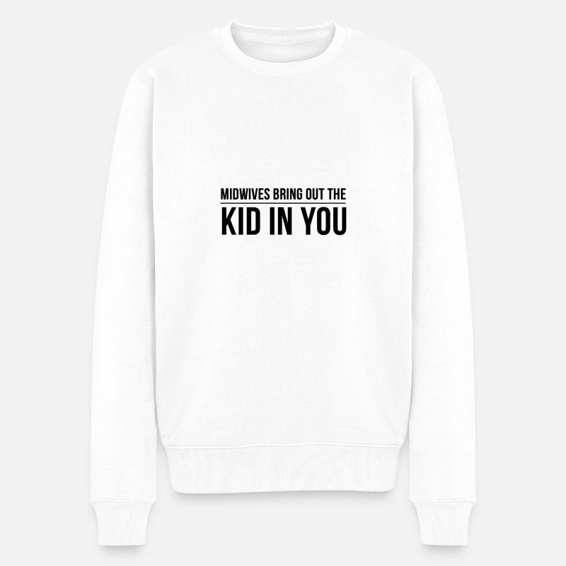 Hebamme | T-Shirts für Hebammen Geburt Geschenke - Männer Premium Bio Pullover - Weiß