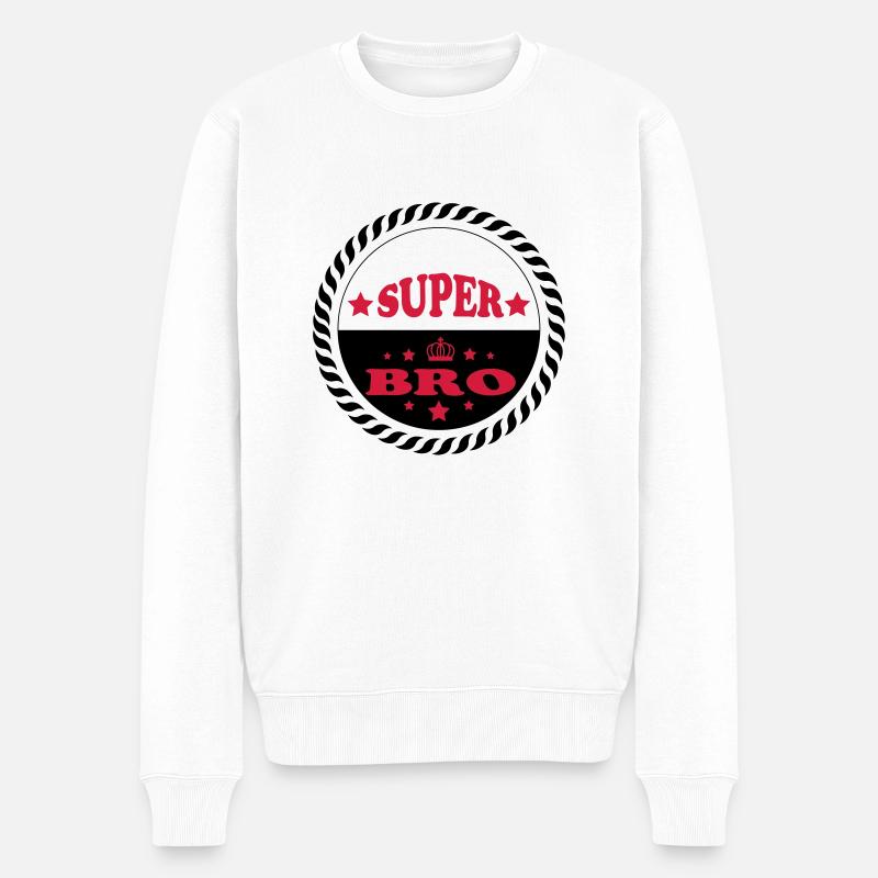 Super bro 111 - Pull Premium bio Homme - blanc