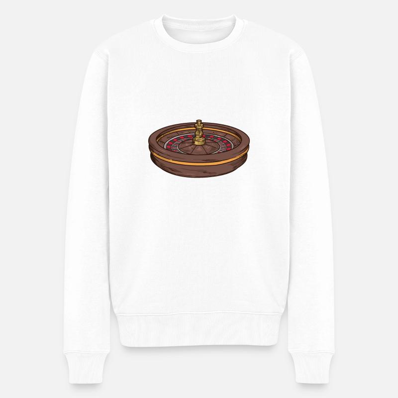Roulette - Männer Premium Bio Pullover - Weiß