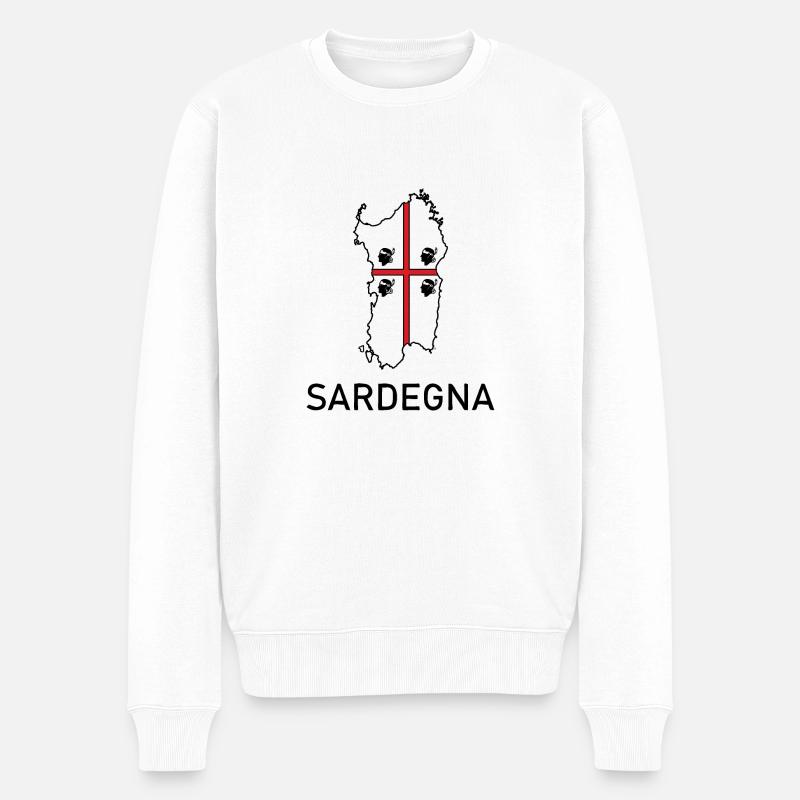 Sardinien - Männer Premium Bio Pullover - Weiß