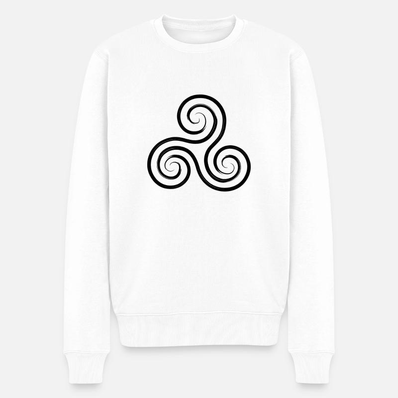 Triskele Celtique - Pull Premium bio Homme - blanc