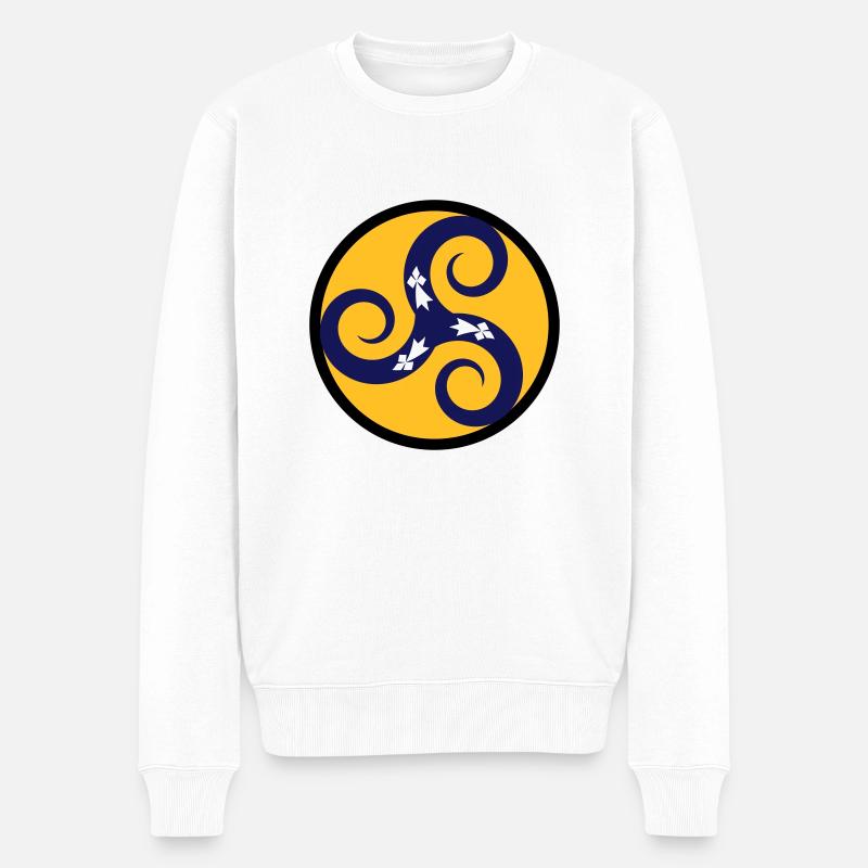 TRISKELL AUX HERMINES - Pull Premium bio Homme - blanc