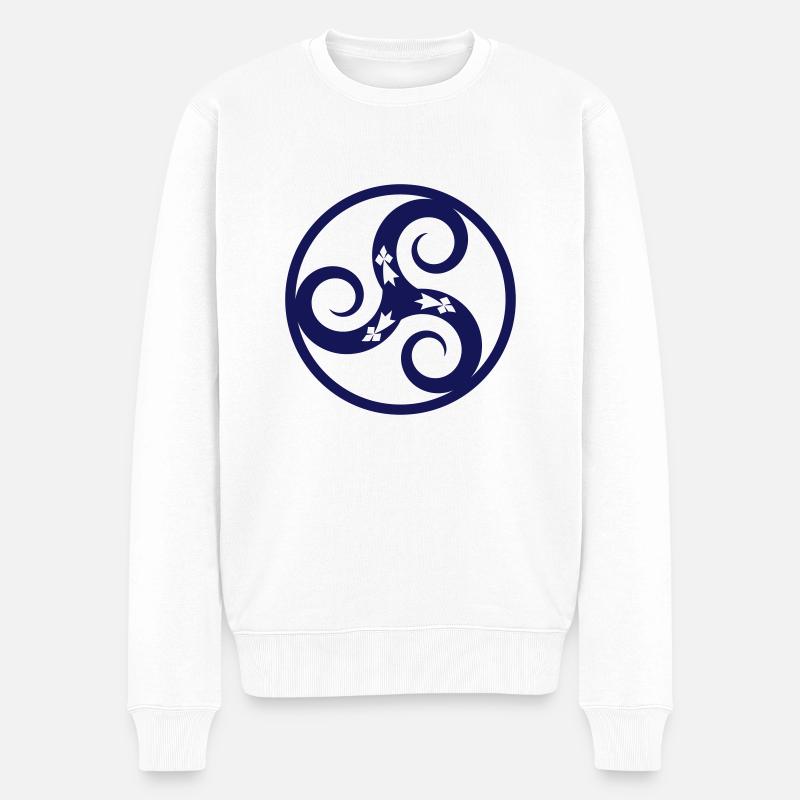 Triskell & Hermines, Celte Breizh - Pull Premium bio Homme - blanc