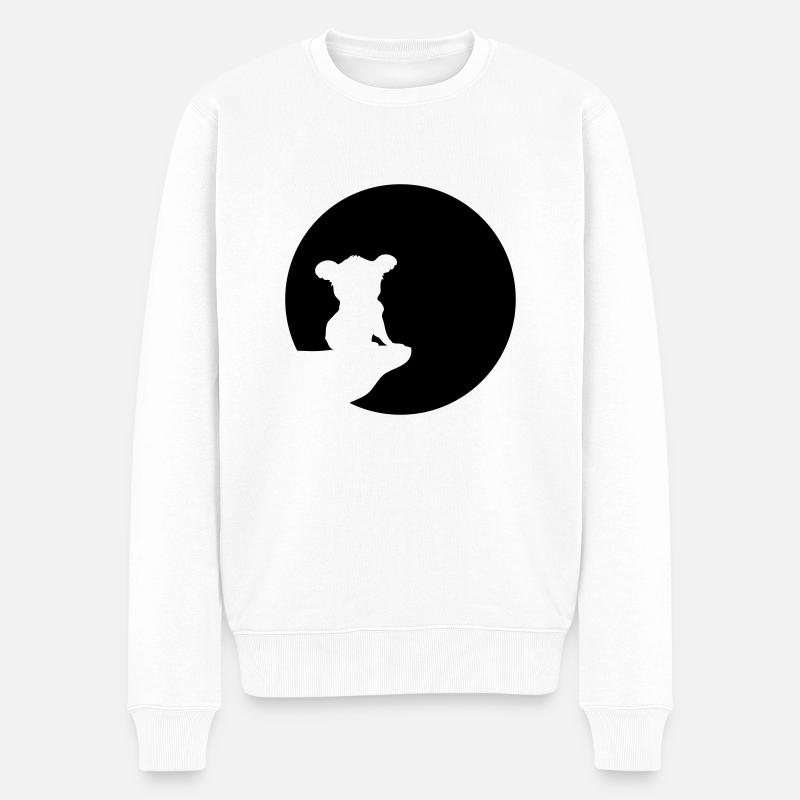 mond klippe nacht dunkel heulen werwolf werkoala s - Männer Premium Bio Pullover - Weiß