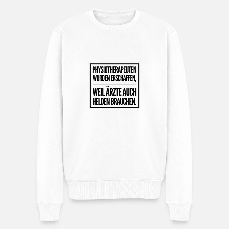 Physio Helden | Physiotherapeuten Beruf Geschenke - Männer Premium Bio Pullover - Weiß