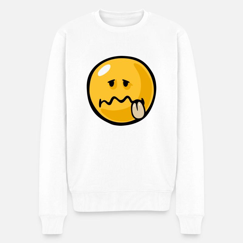 Smiley ill - Männer Premium Bio Pullover - Weiß