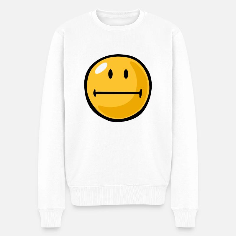Smiley tight lipped - Männer Premium Bio Pullover - Weiß