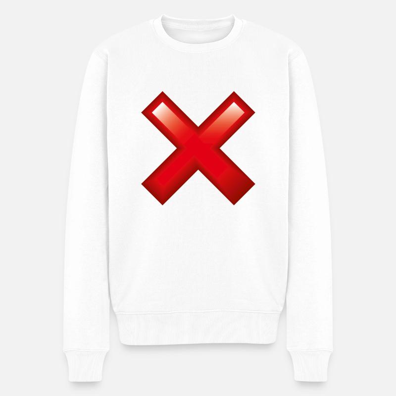 Smiley Cross - Männer Premium Bio Pullover - Weiß