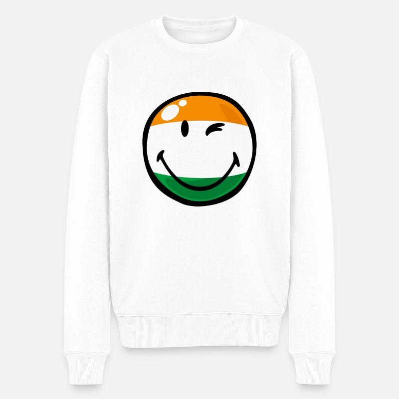 Smiley India - Pull Premium bio Homme - blanc