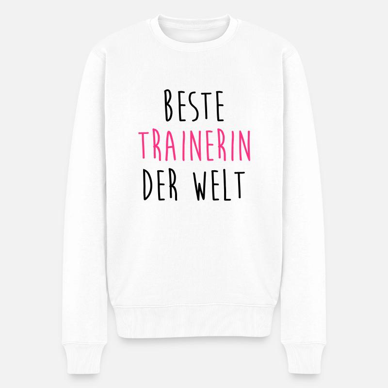 Trainer Trainerin Coach Coaching Coachin Sport - Männer Premium Bio Pullover - Weiß