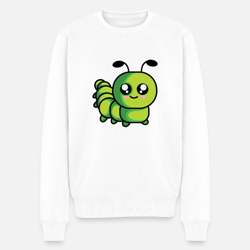 Caterpillar en vert | cadeau doux - Pull Premium bio Homme - blanc