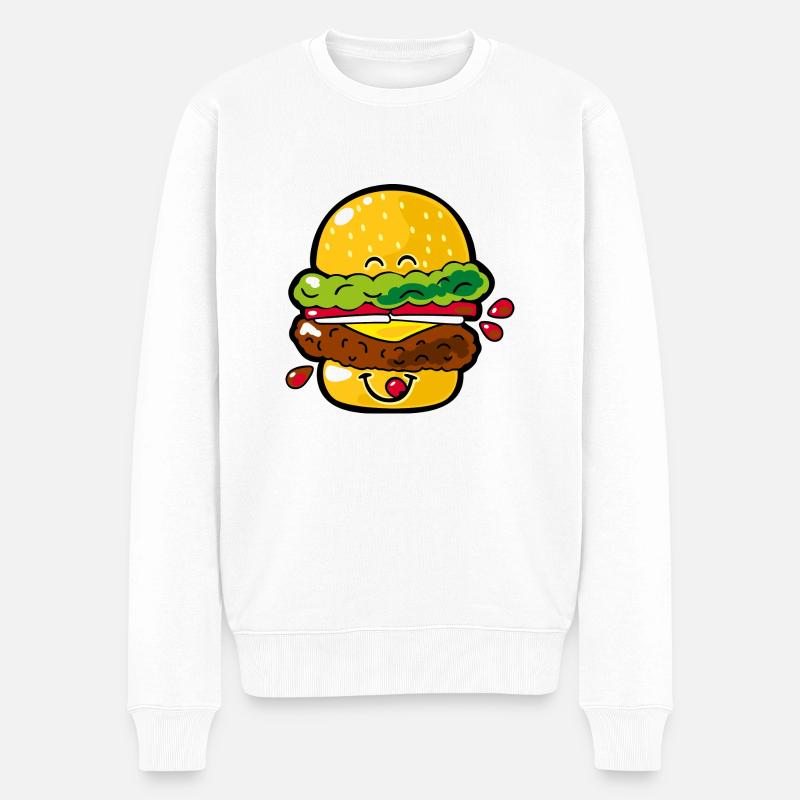 Smiley Hamburger - Pull Premium bio Homme - blanc