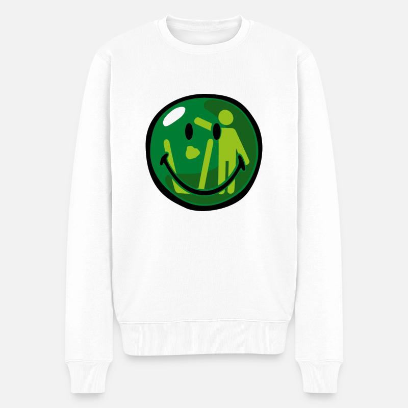 Smiley Dont Litter - Pull Premium bio Homme - blanc