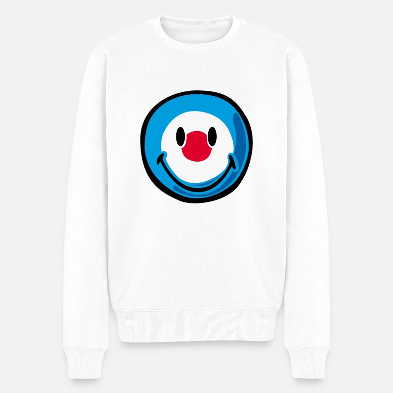 Smiley Target - Männer Premium Bio Pullover - Weiß