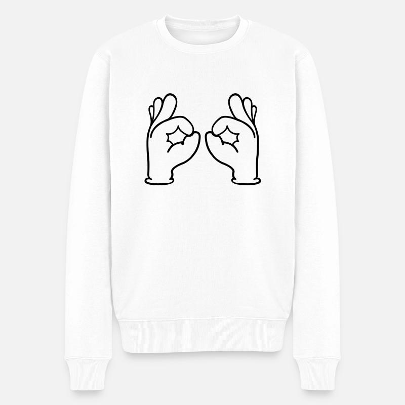 haende_01 - Pull Premium bio Homme - blanc