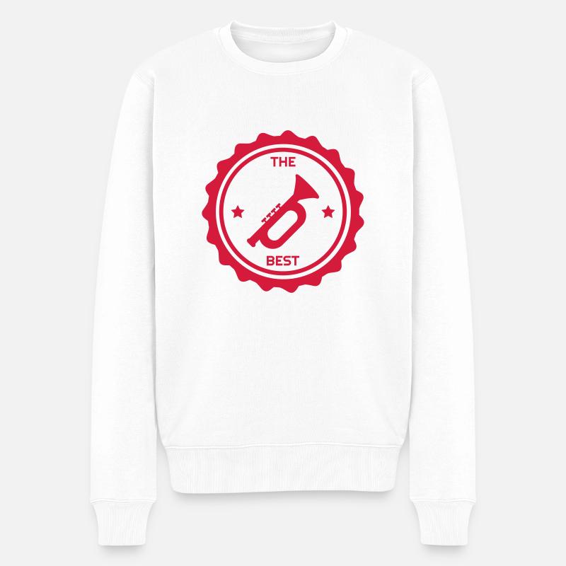 Trompete Trompeter Musik Musiker Musikerin - Männer Premium Bio Pullover - Weiß