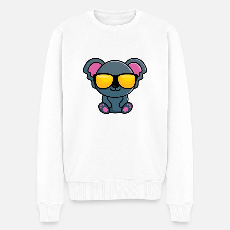 Coolala (cool koala) - Pull Premium bio Homme - blanc