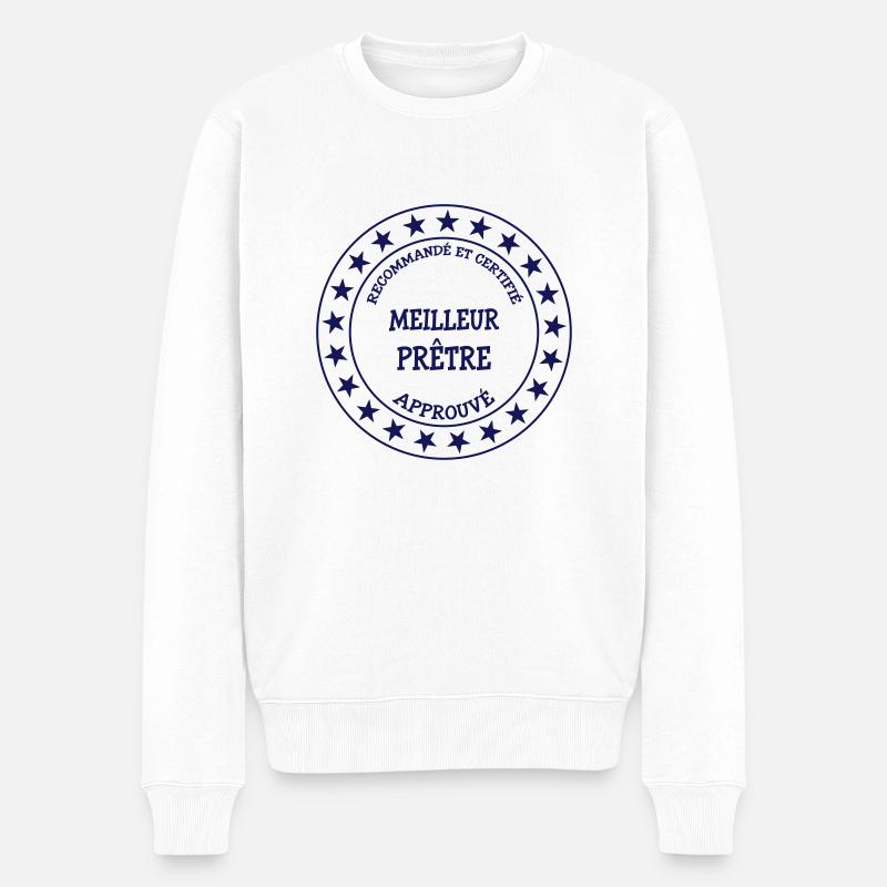Pfarrer / Priester / Katholisch / Religion - Männer Premium Bio Pullover - Weiß
