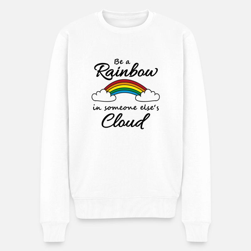 Be a rainbow in someone's cloud - Pull Premium bio Homme - blanc