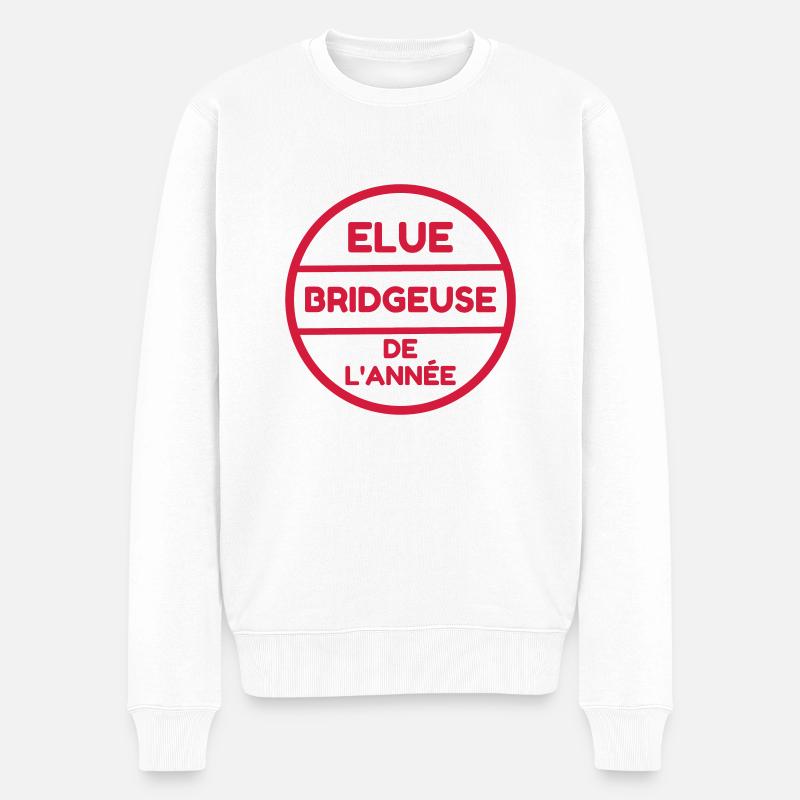 Bridge / Kartenspiel / Brettspiel / Whist - Männer Premium Bio Pullover - Weiß