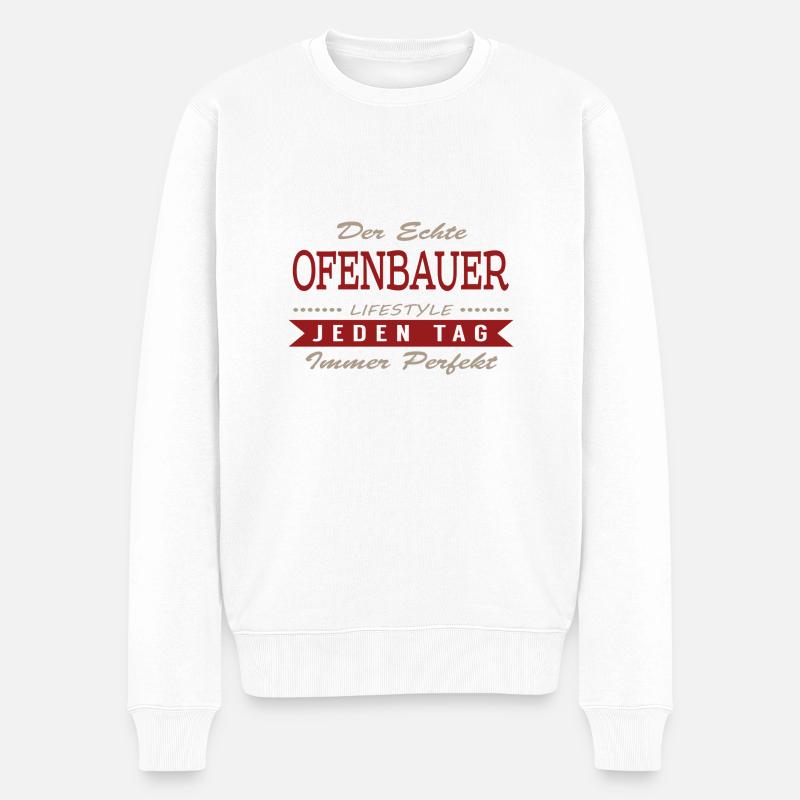 Der echte Ofenbauer - Männer Premium Bio Pullover - Weiß