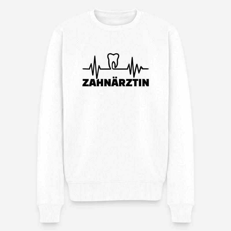 Zahnärztin - Männer Premium Bio Pullover - Weiß