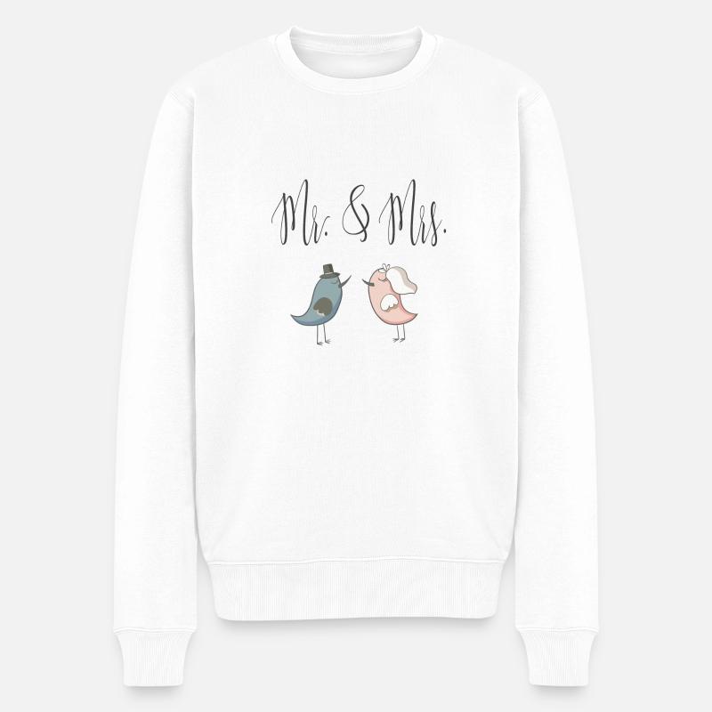 mr_mrs - Männer Premium Bio Pullover - Weiß