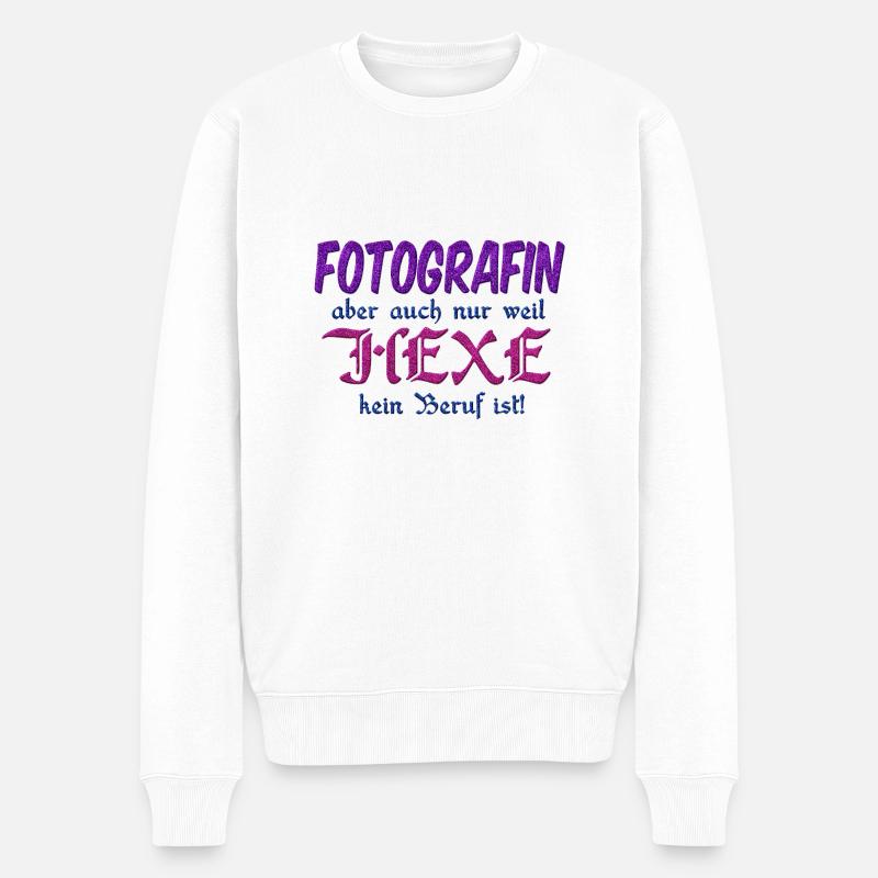 Fotografin Hexe - Männer Premium Bio Pullover - Weiß