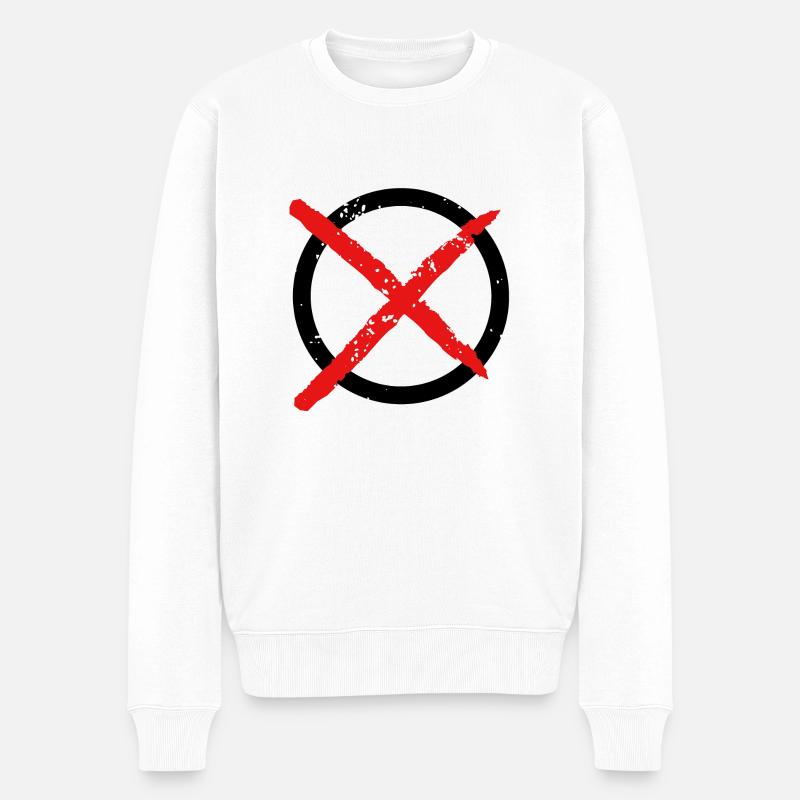 ankreuzen symbol - Männer Premium Bio Pullover - Weiß