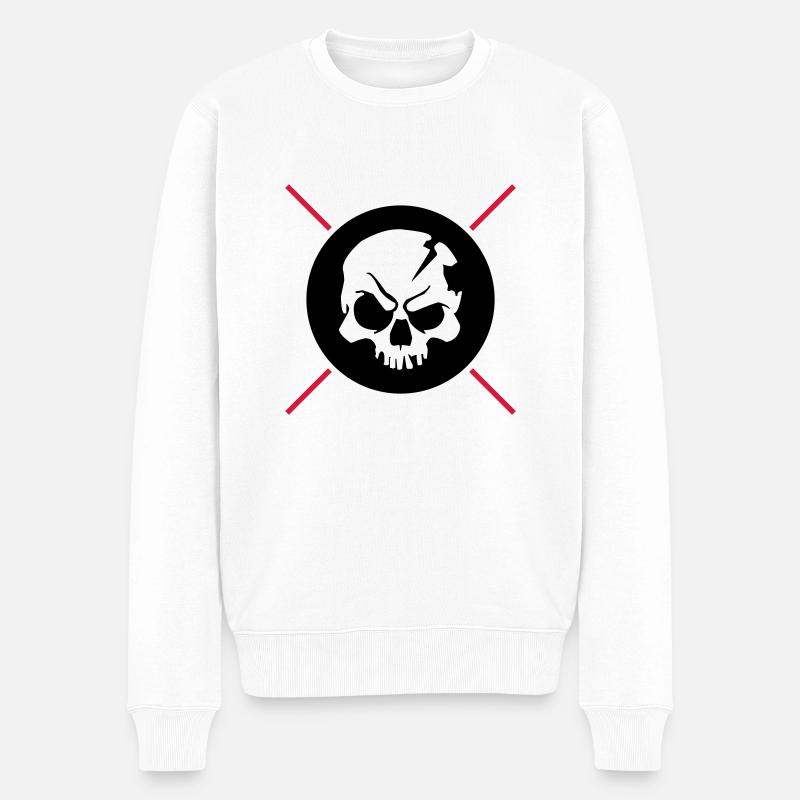 skull design - Männer Premium Bio Pullover - Weiß