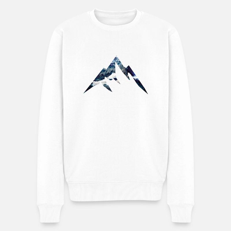 mountains design - Männer Premium Bio Pullover - Weiß