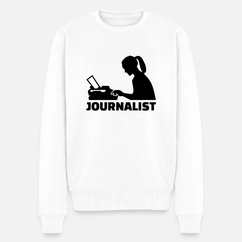 Journalistin - Männer Premium Bio Pullover - Weiß
