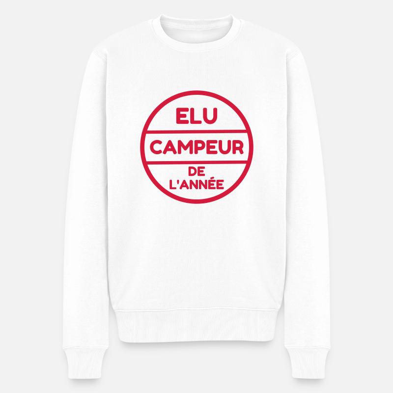Campingplatz / Camper / Camping / Camp - Männer Premium Bio Pullover - Weiß