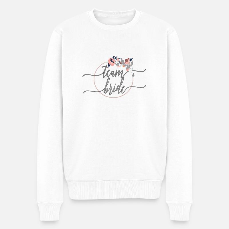 team_bride_flower_1 - Männer Premium Bio Pullover - Weiß