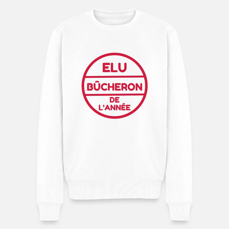 bûcheron / forêt / arbre / bois - Pull Premium bio Homme - blanc