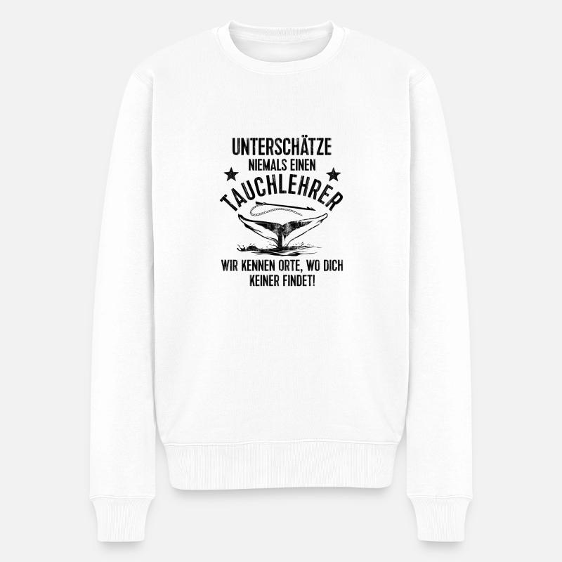 Tauchlehrer - Männer Premium Bio Pullover - Weiß