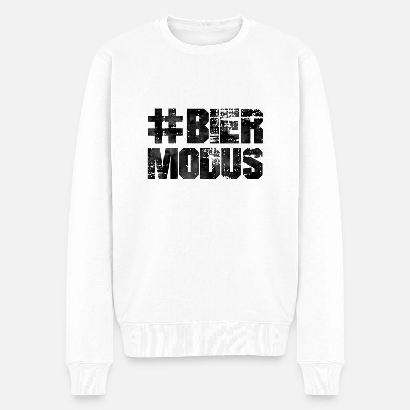 bier modus - Männer Premium Bio Pullover - Weiß
