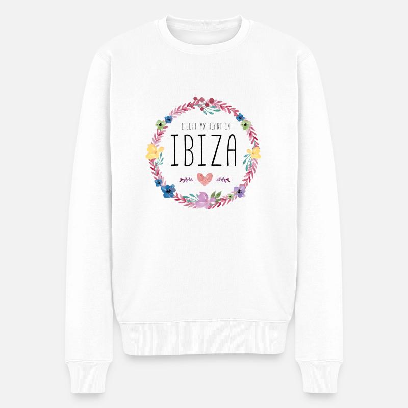 ibiza i left my heart - Männer Premium Bio Pullover - Weiß