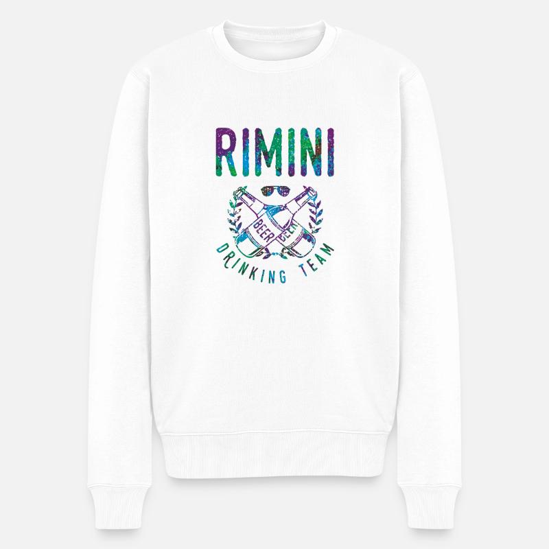 rimini drinking team - Männer Premium Bio Pullover - Weiß
