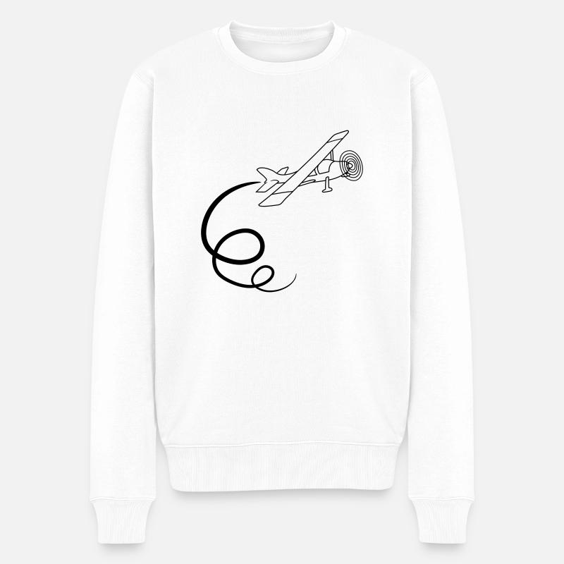 boucle voltige acrobatie aérienne petit avion avio - Pull Premium bio Homme - blanc