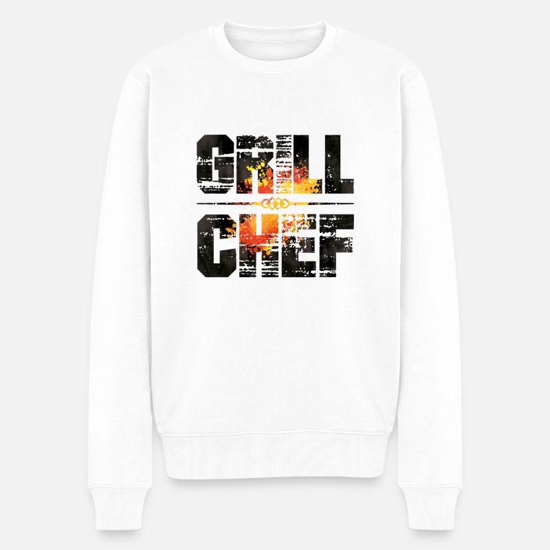 grill chef - Männer Premium Bio Pullover - Weiß